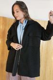 Eversley Stretch Boucle Barn Jacket Black /15=